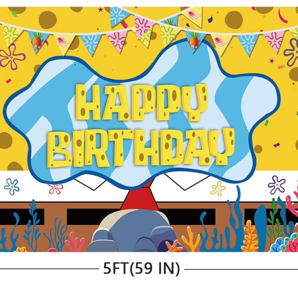 SpongeBob  Happy Birthday banner background decoration